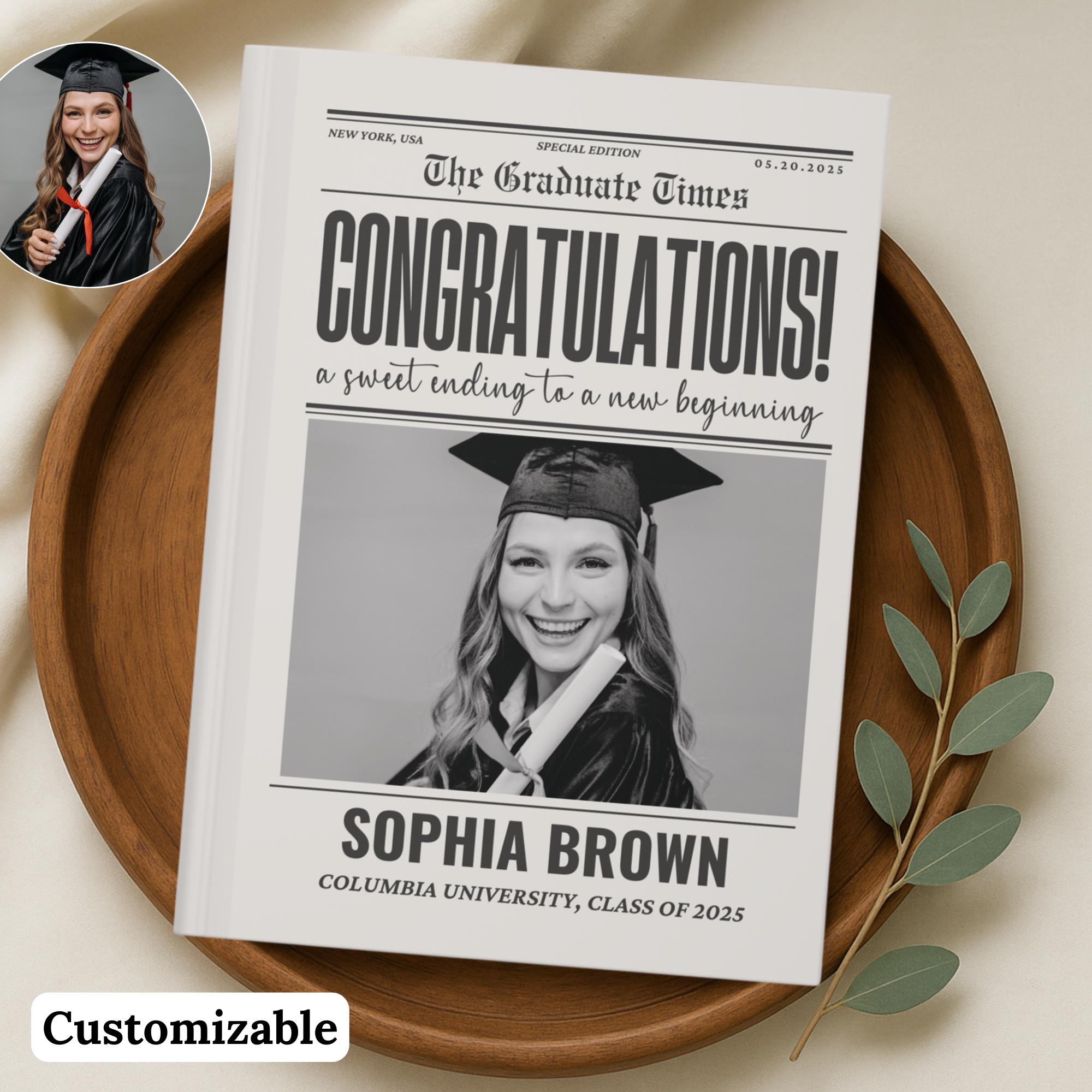 Personalized Graduation Advice Book Class of 2026 Guest Book Custom ...