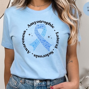 ALS Awareness Month T Shirt Personalized ALS Shirt Amyotrophic Lateral Sclerosis Awareness Lou Gehrigs Disease ALS Survivor Graphic Tee Gift