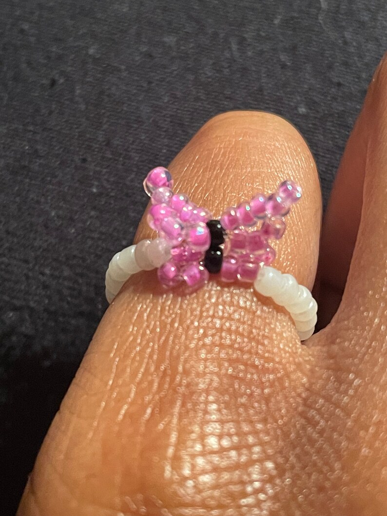 Butterfly Beaded Rings Custom Trendy Jewelry Handmade Etsy