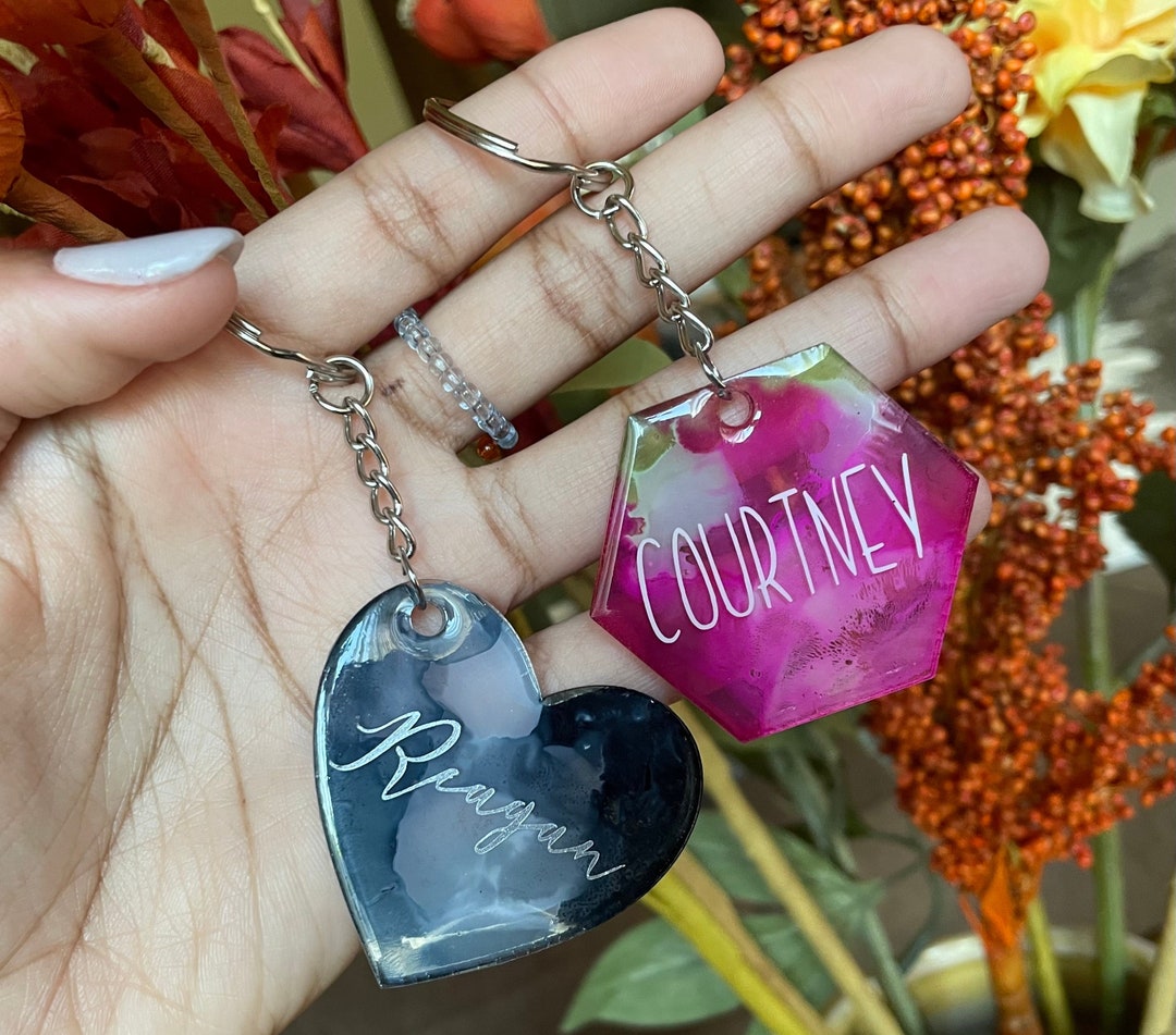 Marble Keychain | Personalized - Etsy