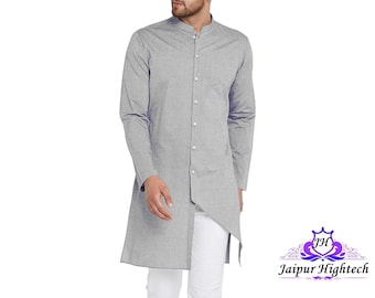 Indian Men’s Wear Handmade Kurta Traditional Designer 100% Cotton Wedding Party Wear Summer Outfits Comfortable Indian Men&#39;s Clothing