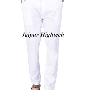 Men&#39;s Wear White Cotton Elasticated Pajama Pants | Elegant Design Night Trouser For Family | Best Quality Summer Essential Apparel For Men