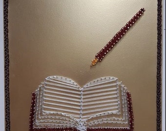 BOOK AND PEN - String Art Template