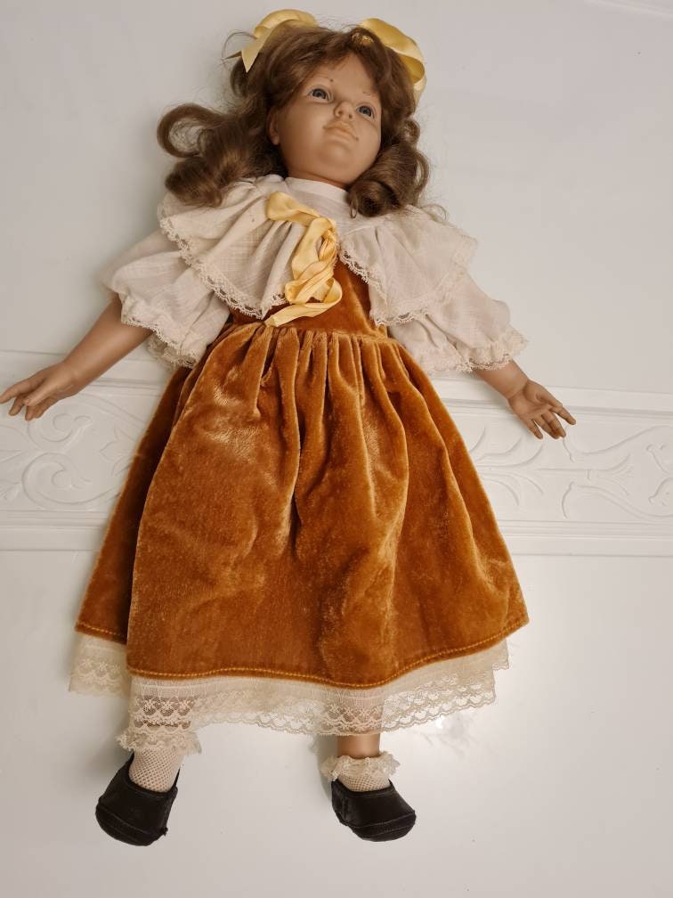 A Beautiful Old Vintage Berjusa Real Life Like Faced Girl Doll Dressed