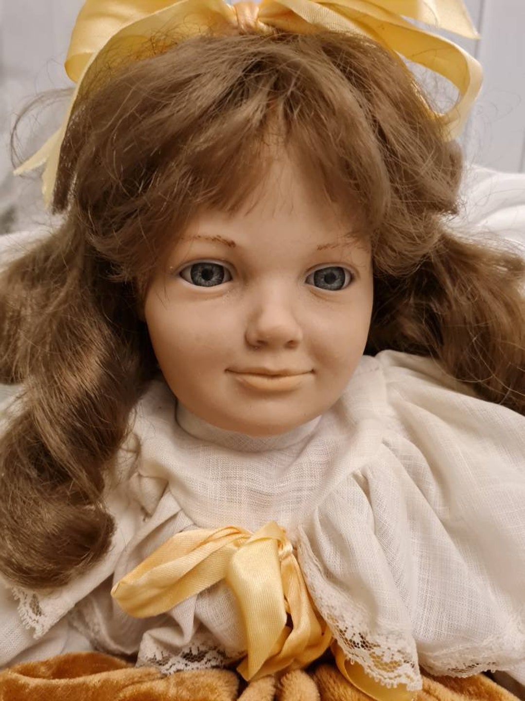 A Beautiful Old Vintage Berjusa Real Life Like Faced Girl Doll Dressed