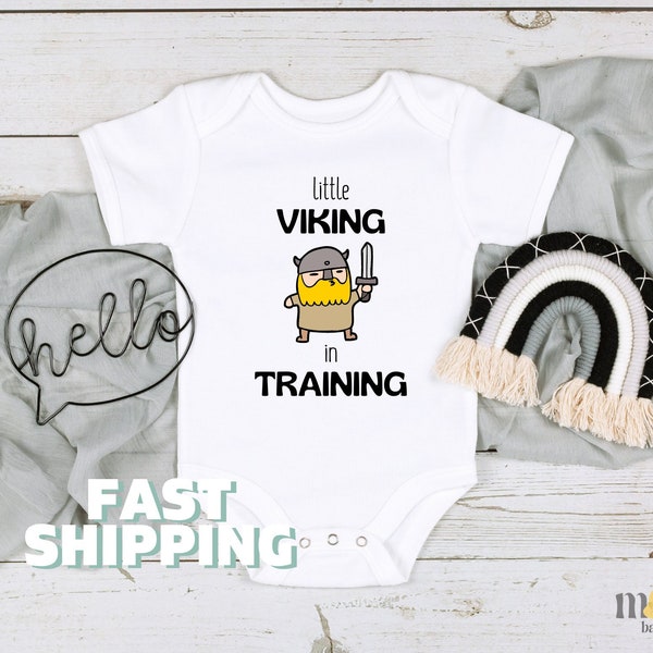 Little Viking In Training Onesies® Cute Baby Onesies Funny Onsie, Baby Reveal Viking Bodysuit Training Onesie Nordic Onesie Baby Shower 491