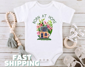 Born At Home Baby Onesies® Brand Custom Baby Bodysuit Baby Shower Gift Retro Kids Shirt Cute Toddler Tee Homesteader Locally Grown 854