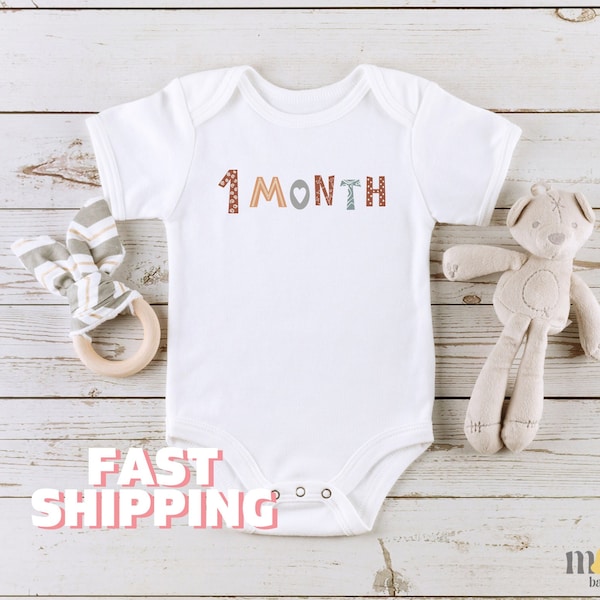 Cute Monthly Milestone Baby Onesies® One Month Milestone Onesie Milestone for Baby Milestone Baby Outfit Baby Shower Gift for Newborn 612