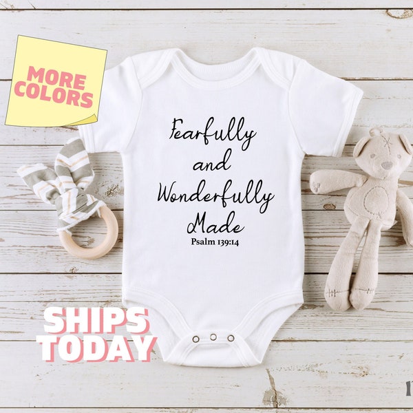 Fearfully and Wonderfully Made Onesies® Brand Faith Baby Christian Baby Gift Bible Verse Newborn Religious Baby Bodysuit Gift Ideas 102