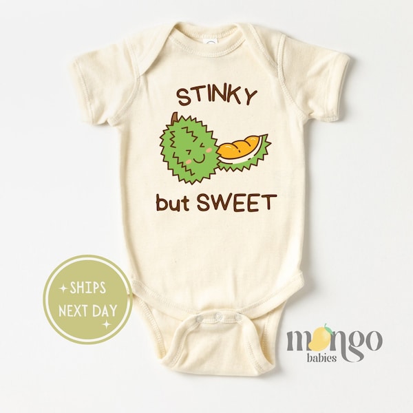 Funny Baby Bodysuit Stinky but Sweet Durian Shirt for Kids Baby Clothes Unisex Baby Announcement for Boys and Girls Clothing Newborn