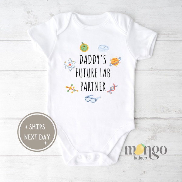 Daddy's Future Lab Partner Onesies® Brand Baby Shower Gifts for Girl Boy Cute Science Baby Gift Nerdy Baby Clothes Funny Scientist Gift 701