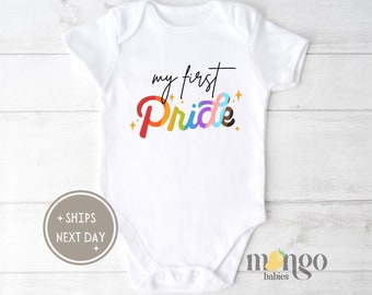 My First Pride Baby Onesies® - Cute Retro Toddler Tee - Love Wins Baby Onesie® - Cute Pride Rainbow Bodysuit - LGBT - Pride Kids Shirt 755