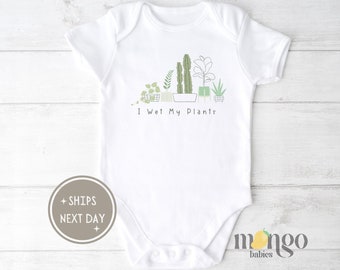 I Wet My Plants Baby Onesies® Brand Cute Plant Baby Clothes for Newborn Gift for Baby Shower Gift for Baby Funny Shirt for Kid Succulent Tee