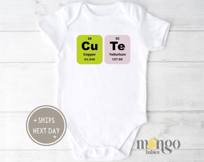 Cute Science Baby Onesies® Brand Baby Shower Gifts for Girl or Boy Baby Scientist Shirt Periodic Table Kids Shirt Nerdy Baby Clothes 690