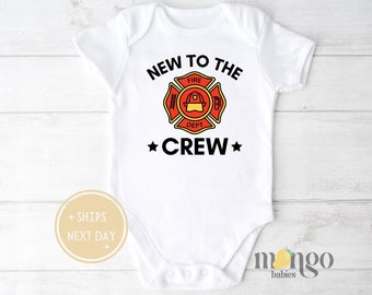 Firefighter Baby Onesies® Brand Cute New to the Crew Baby Fire Department Firefighter Dad Gift for Firefighter Baby Gift for Newborn 705