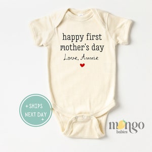 Happy First Mother's Day Onesies® Brand Personalized Bodysuit Cute Mom's Baby Outfit Custom Mother's Day Gift for Mother's Day New Mom 1151