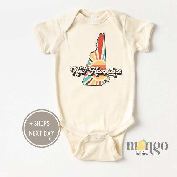 New Hampshire Baby Onesies® Brand Long Distance State Organic Baby Bodysuit for Your Little, Baby Clothes for Newborns and Infants 1548