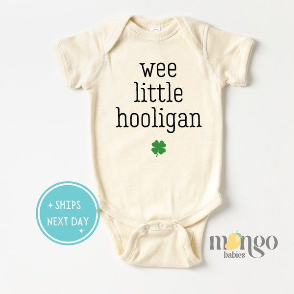 St Patrick's Baby Onesies® Brand Wee Little Hooligan Toddler Shirt St Patrick's Day Kids Shirt Vintage Natural Newborn Baby Shower Gift 1047