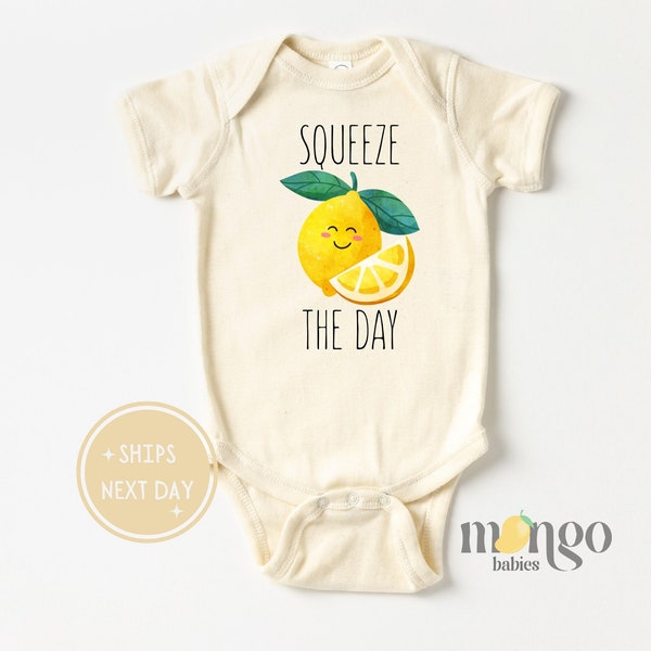 Squeeze The Day Baby Onesies® Brand Cute Baby Clothes Lemon Tshirt Bodysuit Cute Natural Baby Shower Gift Cute Lemons Fruits Baby Gift 1239