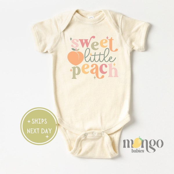 Sweet little Peach Onesies® Brand Cute Funny Trendy Girl Clothes Food Bodysuit Snack Stealer Peach Theme Baby Clothes Baby Shower Gift 1109