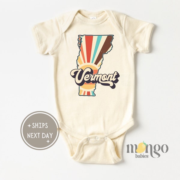 Vermont Baby Onesies® Brand Loved Baby Long Distance State Organic Baby Gift for Your Little, Baby Clothes for Newborn and Infant 1099