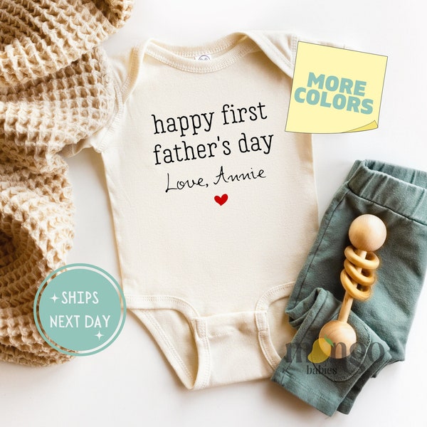 Happy First Father's Day Onesies® Brand Personalized Bodysuit Cute Baby Gift Custom Father's Day Gift Father's Day Baby Girl 1152