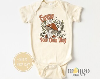 Crezca a su manera Baby Onesies® Marca Chicas Boho Tee Lindo Hongo Natural Niños Camisa Niños Ropa Bebé Regalo Hongo Niño Camiseta 1064
