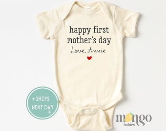 Happy First Mother's Day Onesies® Brand Personalized Bodysuit Cute Mom's Baby Outfit Custom Mother's Day Gift for Mother's Day New Mom 1151