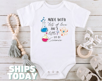 IVF Onesie® Made With Love and Science Onesie Baby Gift Cute IFV Baby Clothes Personalized Bodysuit for Baby Shower Gift for Baby Shirt 173