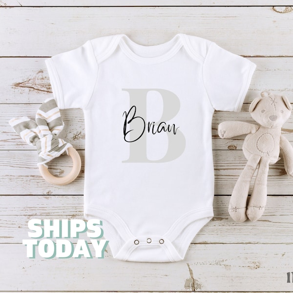Personalized Baby Onesies® Cute Name Initial Kid Tshirt Baby Announcement Baby Outfit for Baby Gift for Baby Shower Gift Todder Tshirt 185