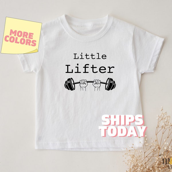 Little Lifter Shirt Cute Baby Outfit, Funny Baby Gym Clothes, Weight Lifting Baby Fit, Cute Baby Shower Gift, Funny Baby Shirt for Boys 1222