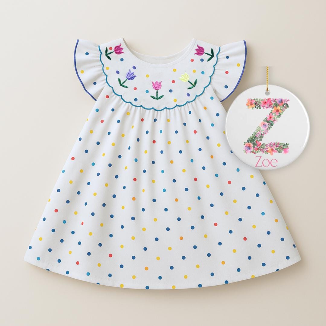 Robe Fille à Pois Taille 6/7 Ans - Neuve Avec étiquettes - Style Polka Dot