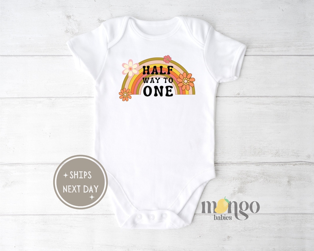 Half Way To One Personalised 6 Months Old Baby Girl Tutu Romper