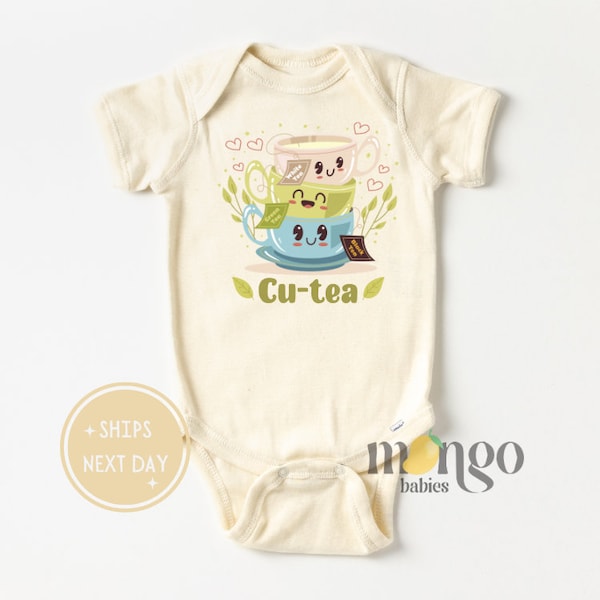 Cute Baby Bodysuit Cu-tea Teacup Baby Announcement Baby Outfit Baby Gift for Baby Shower Gift for Girl Tshirt Newborn Outfit Idea 2181