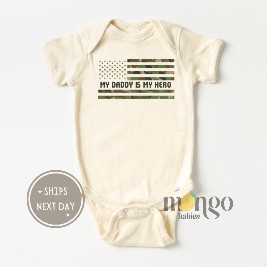 Baby Boy Military Pilot Romper Bodysuit + Hat – 100% Cotton Camouflage – 0-6 Months – Babyaspen