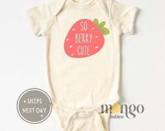 Schattige aardbei babyrompertjes® merk So Berry schattig babyaankondigingscadeau kraamcadeau voor pasgeborene Outfit voor meisje T-shirt aardbei