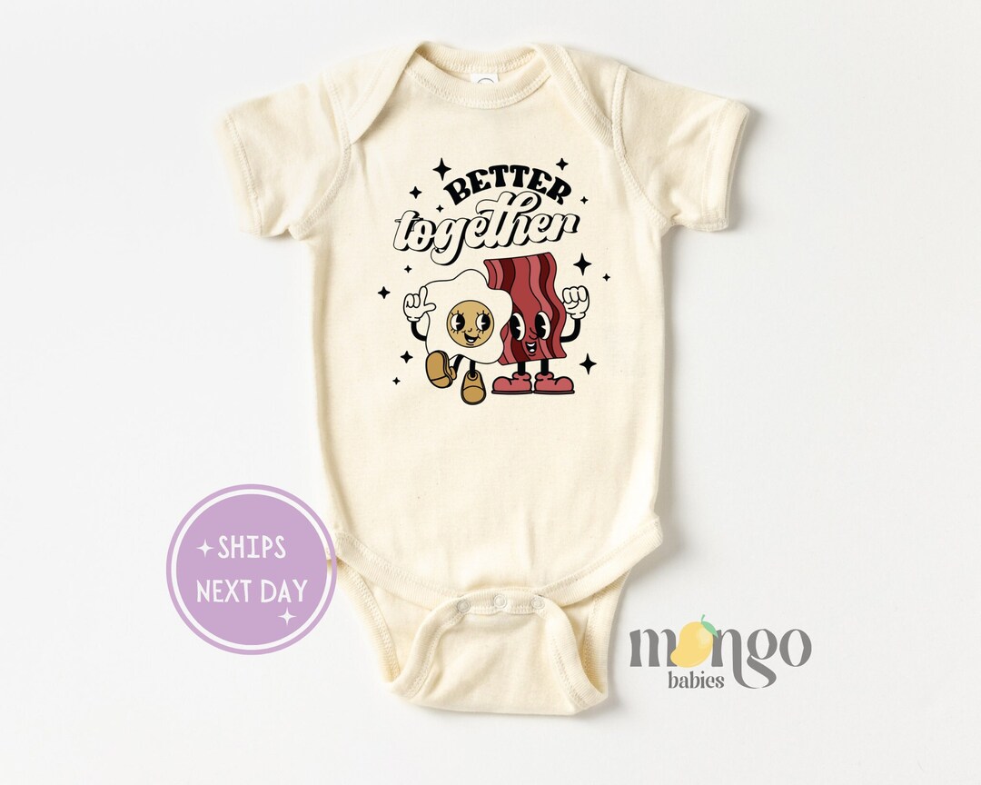 Egg Bacon Baby Onesies® Brand Better Together Baby Retro Baby Etsy