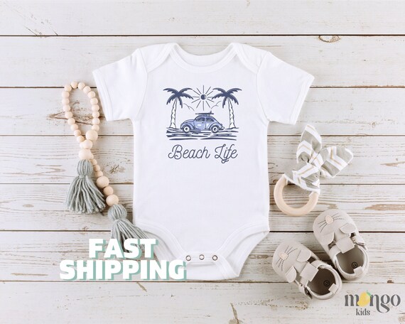 Beach Life Baby Onesies® Cute Beach Bodysuit Custom Beach Baby Tshirt Summer Baby Girl Baby Boy Cute Baby Shower Gift for Baby Custom 433
