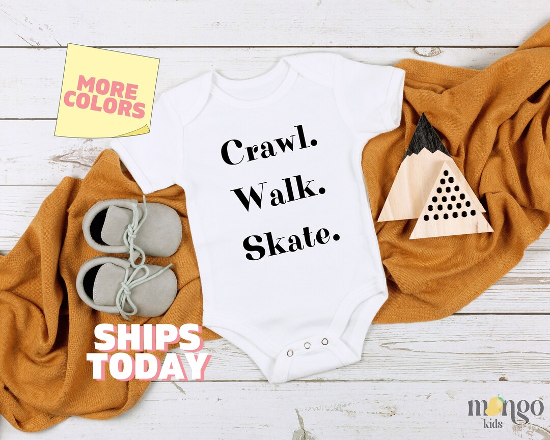 Skater Baby Onesies® Brand Crawl Walk Skate Baby Newborn Cute Hockey