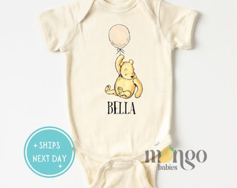 Custom Baby Onesies® Brand Personalized Name Pooh Bear Baby Announcement  Baby Shower Gift for Newborn Clothes Custom Baby Gift Kids Shirt