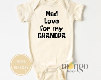 Cute Grandpa Baby Onesies® Brand Mad Love For My Grandpa Kids Shirt Cute Father's Day Toddler Shirt I Love My Pop Kids Shirt Gift for Dad