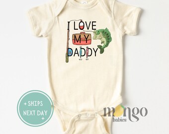 Schattige vissen babyrompertjes® merk I Love My Daddy babyaankondiging babyshower cadeau voor pasgeboren kleding voor baby cadeau voor papa ideeën 2105