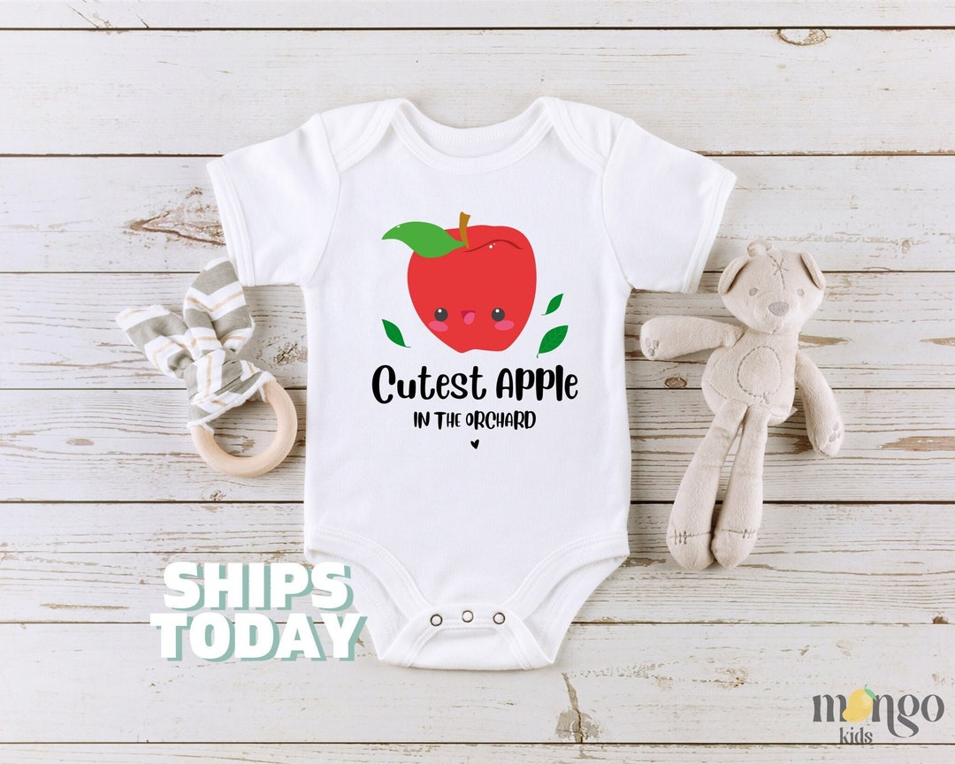 Cutest Apple in the Orchard Onesie® Cute Apple Baby Clothes Cute Fruit Baby Bodysuit Vegan Baby