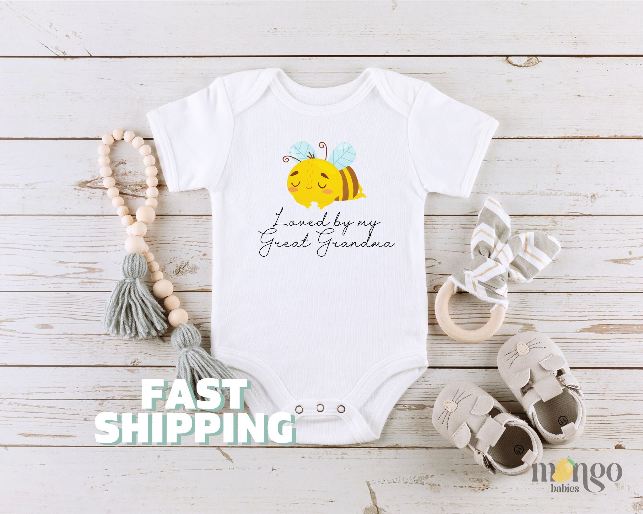 Loved By My Great Grandma Baby Onesies® Brand Cute Baby Shower Gift Mother's Day Gift Personalized Grandma's Baby Shirt Toddler Tshirt 324