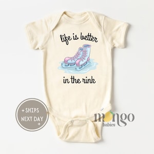 Life Is Better In the Rink Baby Onesies® Brand Ice Skating Kids Tshirt Winter Sport Skate Cute Hockey Skateboard Figure Skater Tshirt