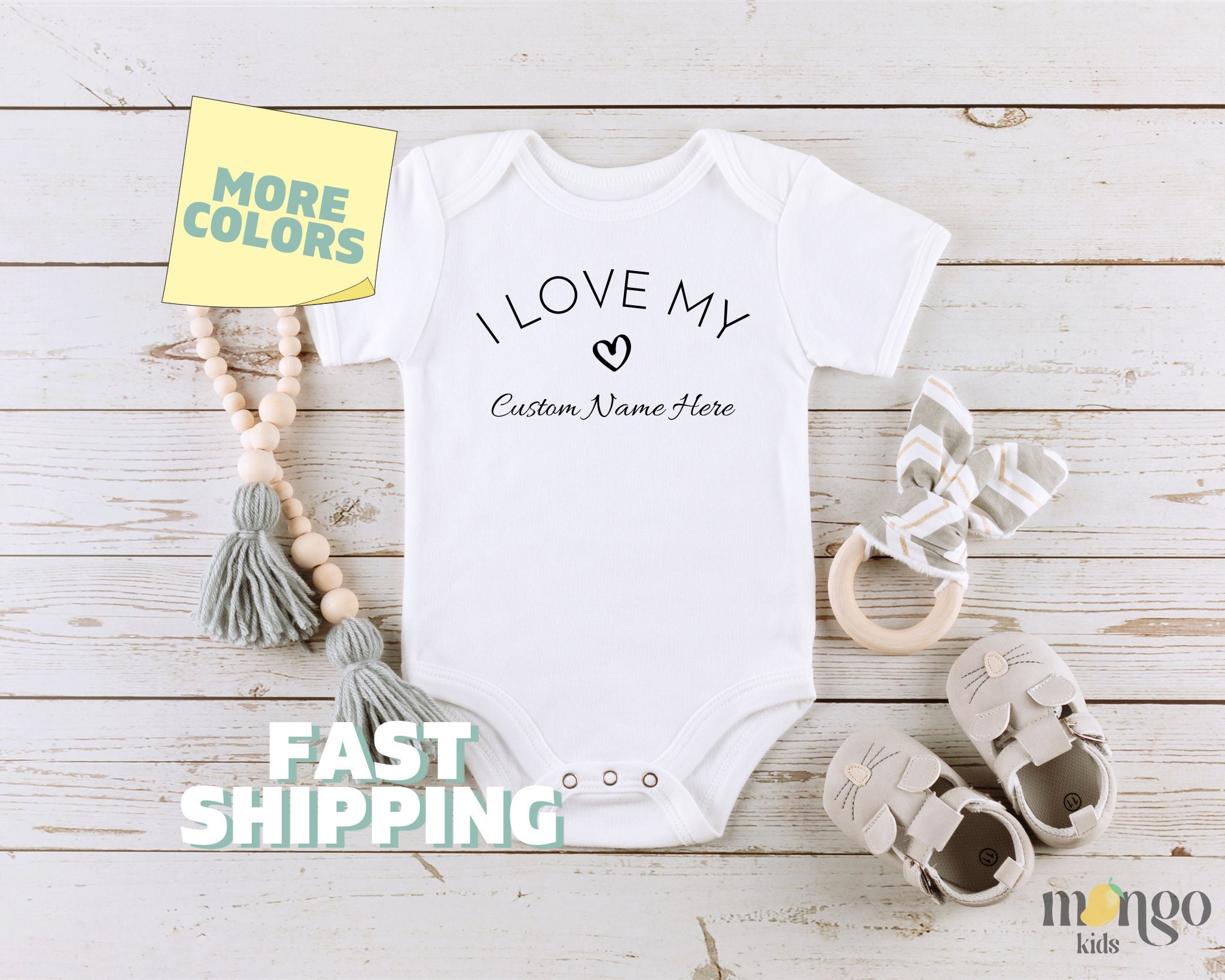 I Love My Family Custom Baby Onesie I Love My Daddy I Love Etsy