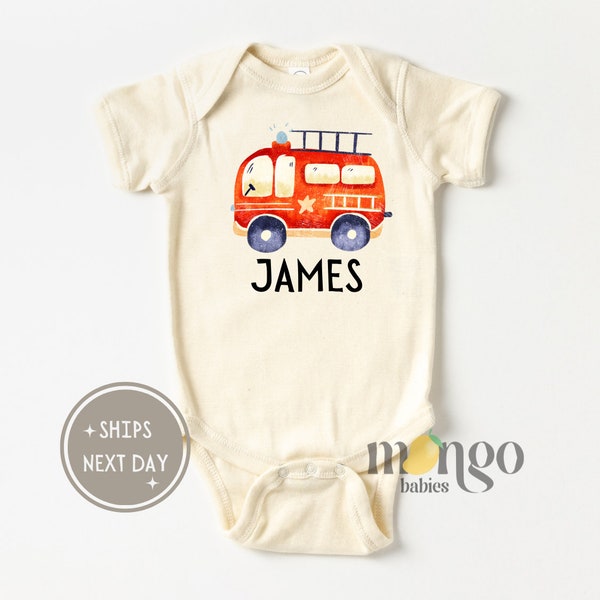 Cute Baby Onesies® Brand Custom Name Baby Shower Gift Firefighter Tshirt for Kids Firefighting Shirt for Toddler Personalized Name Tee 2027