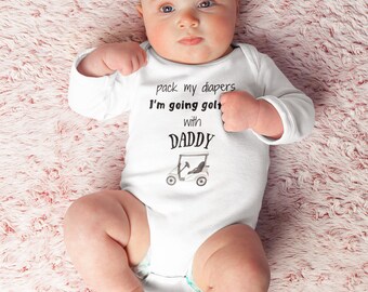 Pack My Diaper Onesies® Daddy's Golfing Buddy Baby Onesie Cute