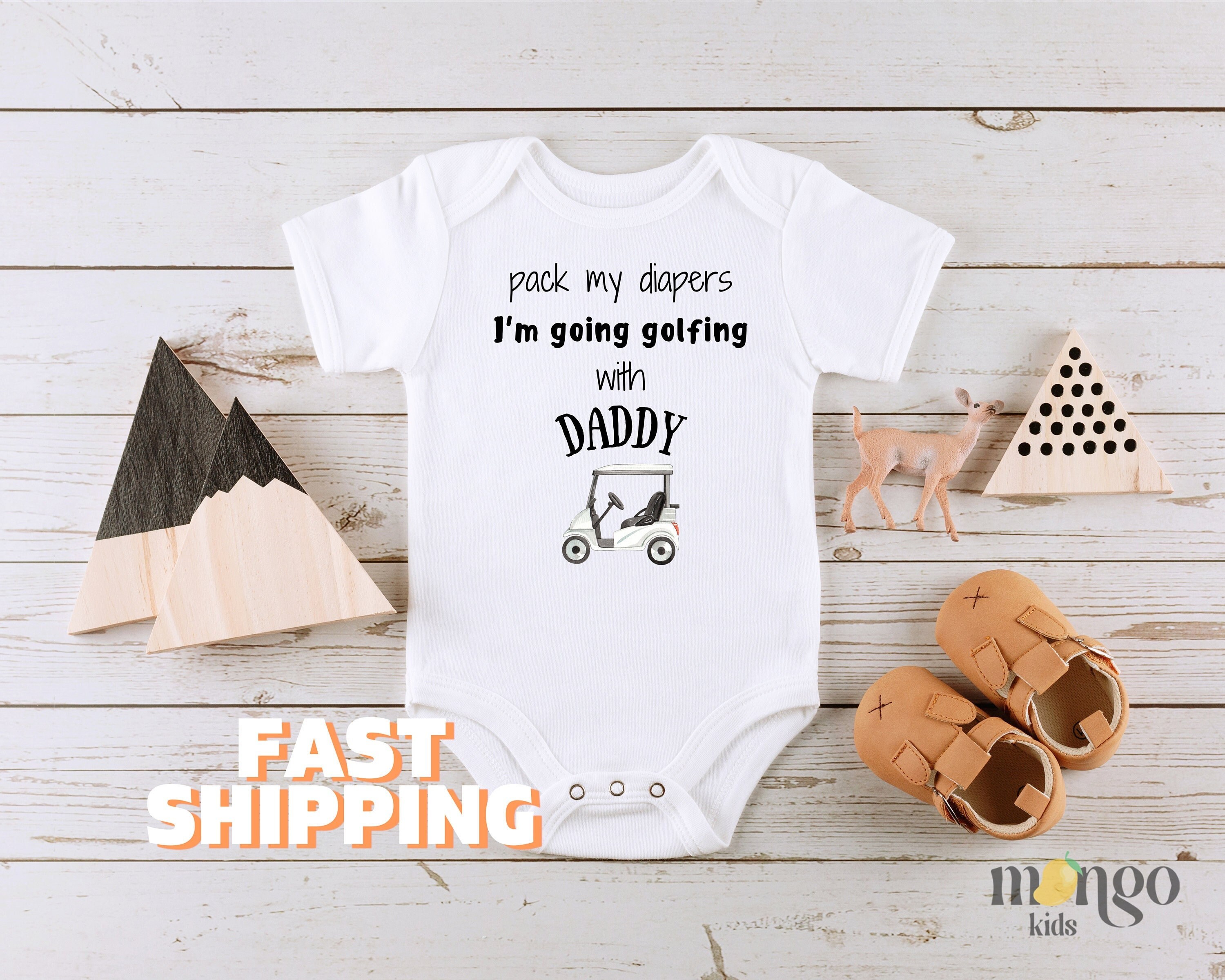 【パパ】バディ１個、マイシングス１個 Pack My Diaper Onesies® Daddy's Golfing Buddy Baby Onesie Cute