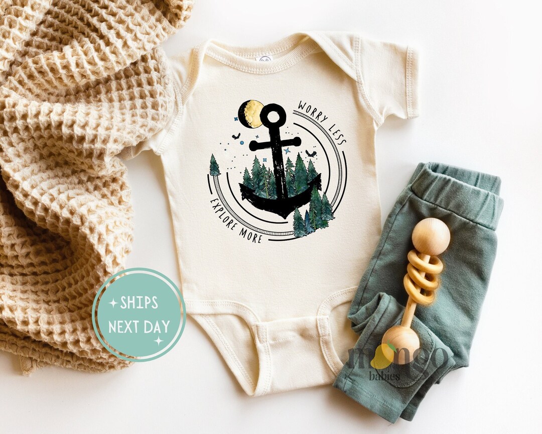 Worry Less Explore More Baby Onesie® Cute Baby Shower Gift, Kids Outfit